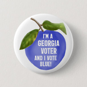 I'm a Georgia Voter and I Vote Blue! 6 Cm Round Badge