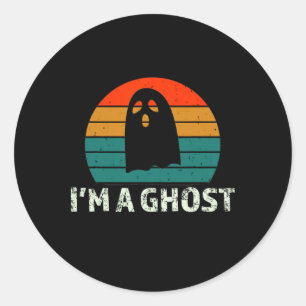 I'm A Ghost Fun Sayings Vintage Halloween Costume Classic Round Sticker