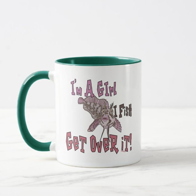 I'm a Girl  I Fish Get Over it Mug (Left)