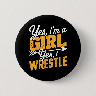 Im A Girl I Wrestle Girl Wrestler Wrestling 6 Cm Round Badge