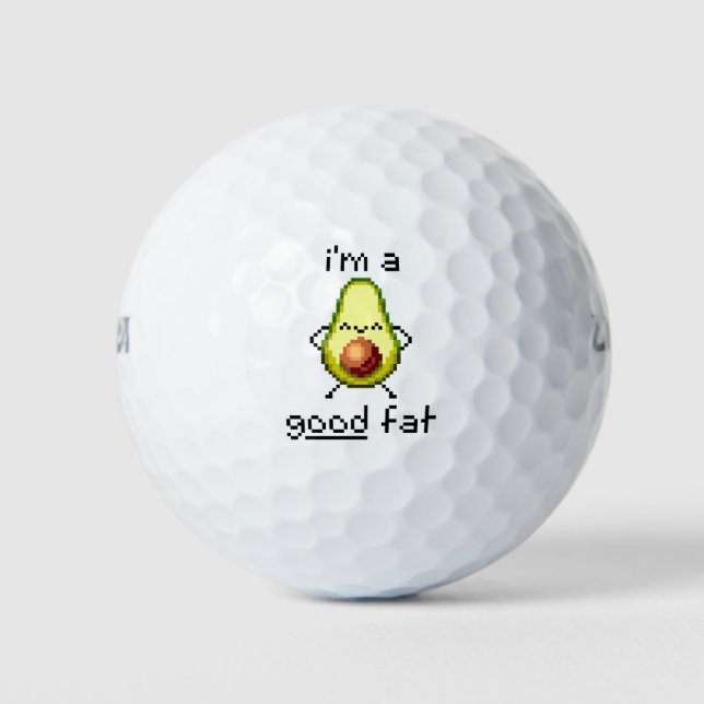 "I'm a Good Fat" Funny Cute Avocado Golf Balls (Front)