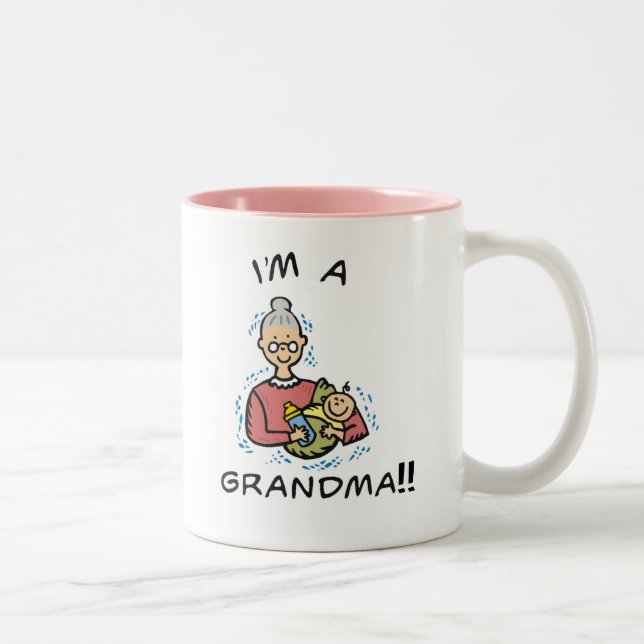 I'm a Grandma-Grandma and Baby Two-Tone Coffee Mug (Right)