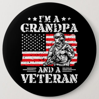 Im A Grandpa And A Veteran American Flag Veterans  6 Cm Round Badge