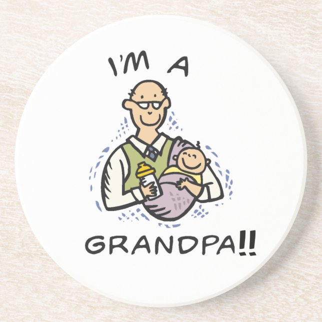 I'm a Grandpa -Grandpa and Baby Tshirts and Gifts Coaster (Front)