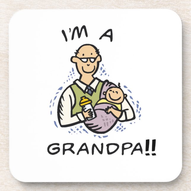 I'm a Grandpa -Grandpa and Baby Tshirts and Gifts Coaster (Front)