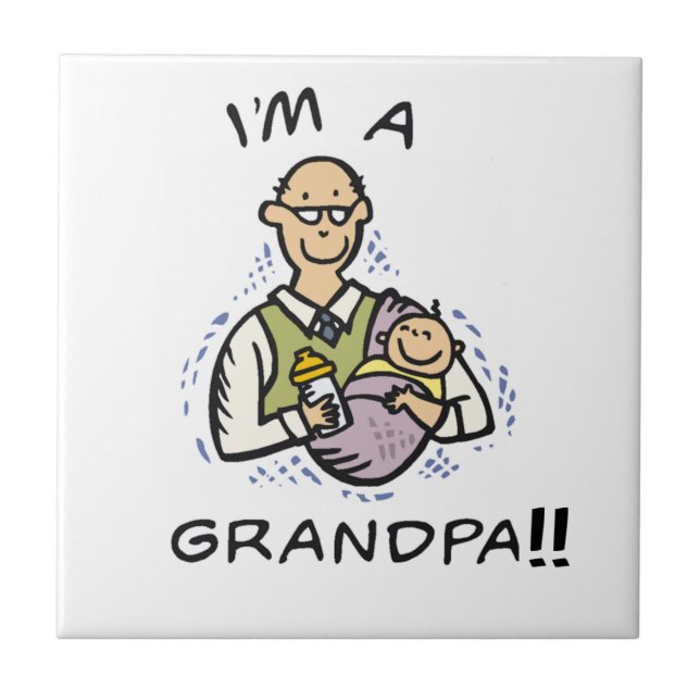 I'm a Grandpa -Grandpa and Baby Tshirts and Gifts Tile (Front)