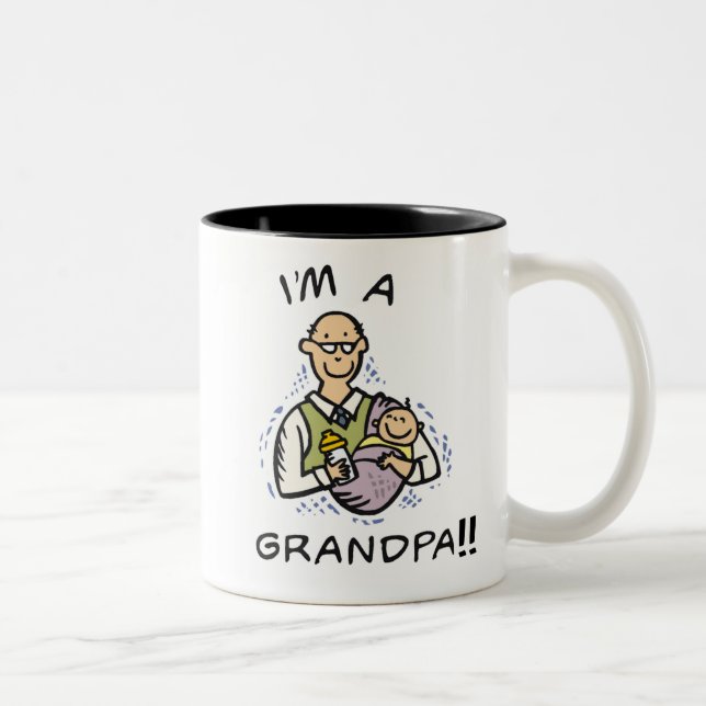 I'm a Grandpa T shirts and Gifts Two-Tone Coffee Mug (Right)