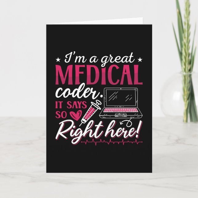 I'm A Great Medical Coder ICD Coding Programmer Card (Front)