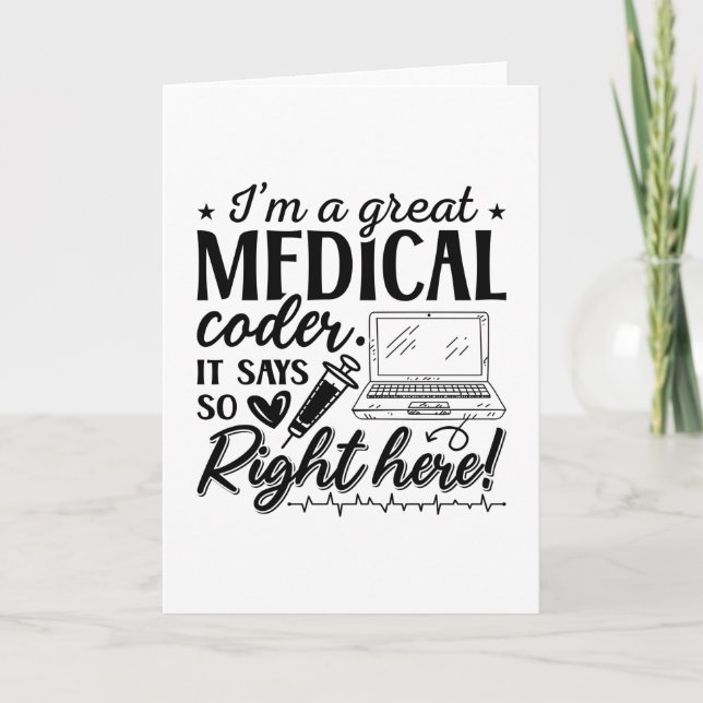 I'm A Great Medical Coder ICD Programmer Coding Card (Front)