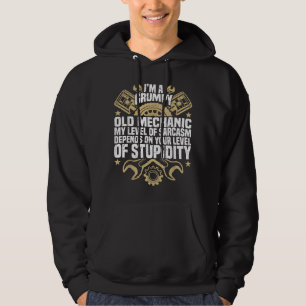 I'm A Grumpy Old Mechanic, Engine Quote, Motor, Ca Hoodie