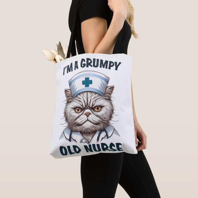 I'm A Grumpy Old Nurse Tote Bag (Close Up)
