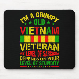 Im A Grumpy Old Vietnam Veteran Shirt Vietnam War Mouse Pad