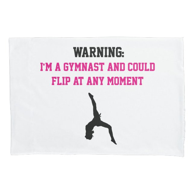 I'm a Gymnast Magenta Gymnastics Fun Quote Flip Pillowcase (Front)
