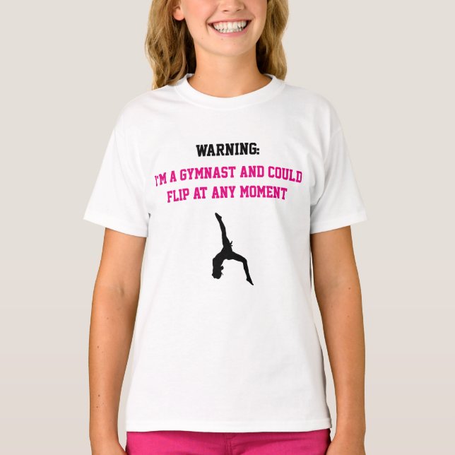 I'm a Gymnast Magenta Gymnastics Fun Quote Flip T-Shirt (Front)