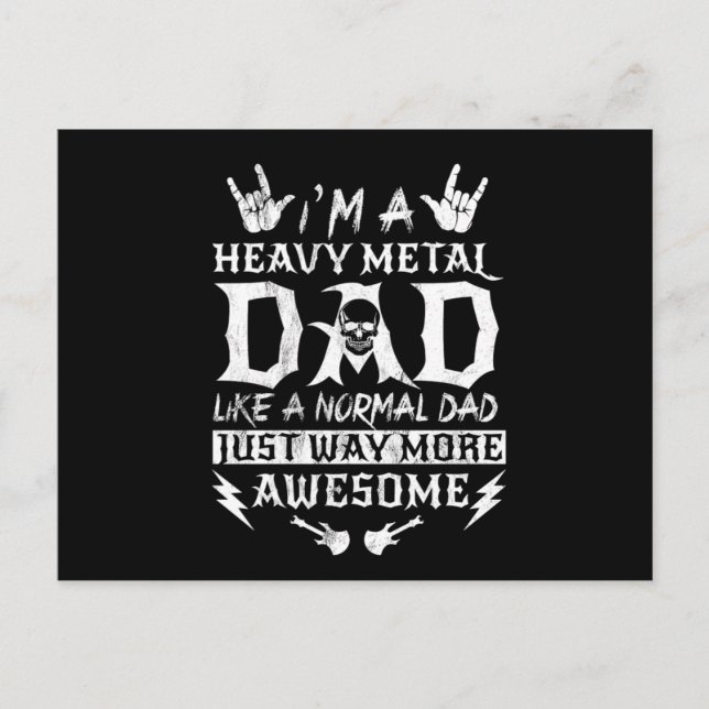 IM A Heavy Metal Dad Like A Normal Dad Rock Postcard (Front)