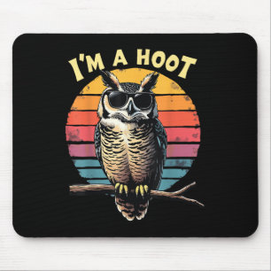 Im A Hoot Sarcastic Saying Owl Bird Retro Vintage Mouse Pad