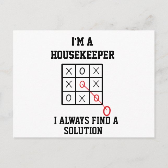 Im A Housekeeper I Always Find A Solution Postcard (Front)