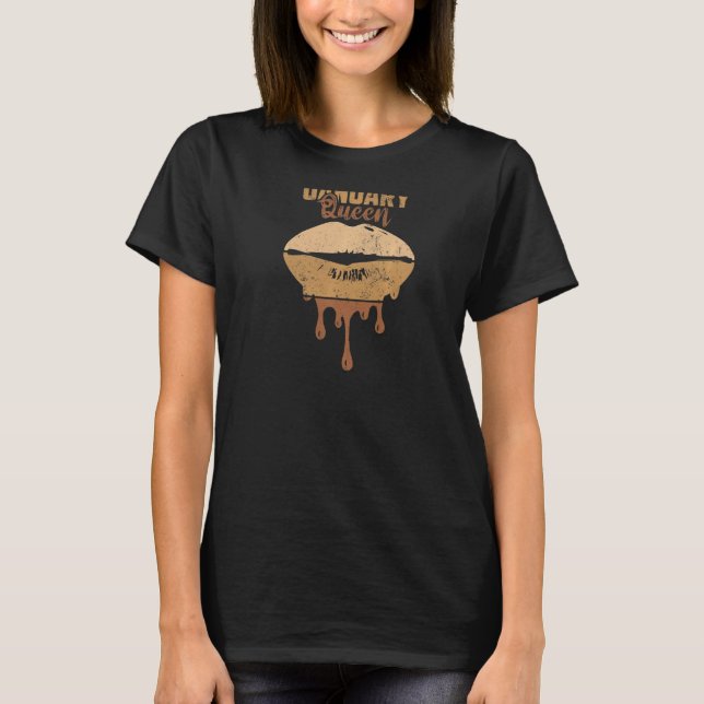 I'm A January Queen Black Women Lips Afro Natural  T-Shirt (Front)