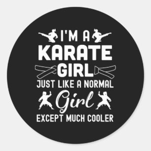 I'm A Karate Girls Design Art For Women Karate Bla Classic Round Sticker