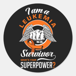 I'm A Leukaemia Suvivor Leukaemia Awareness Leukae Classic Round Sticker