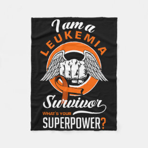 I'm A Leukaemia Suvivor Leukaemia Awareness Leukae Fleece Blanket