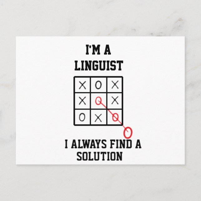 Im A Linguist I Always Find A Solution  Postcard (Front)