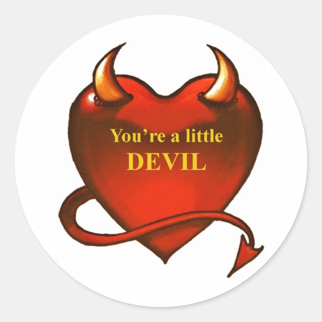 I'm a little devil classic round sticker (Front)