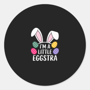 I'm A Little Eggstra Easter Bunny Joy Classic Round Sticker