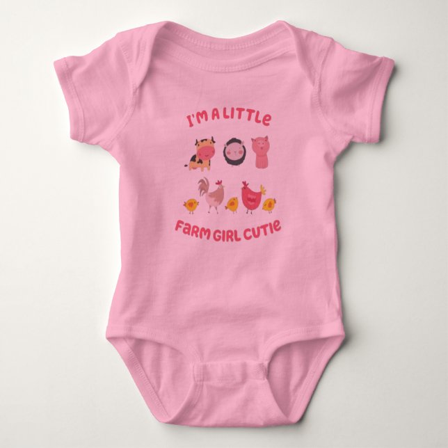 I'm A Little Farm Girl Cutie Infant One Piece Baby Bodysuit (Front)