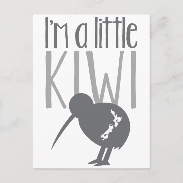 I'm a little kiwi with cute New Zealand bird Postcard (Front)