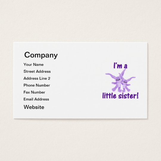 I'm a little sister (purple bunnies) business card