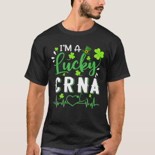 I'm A Lucky CRNA Nurse Shamrock Top Hat St
