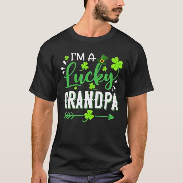 I'm A Lucky Grandpa Shamrock Top Hat St Patrick's (Front)