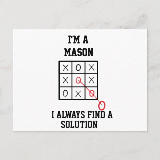 Im A Mason I Always Find A Solution  Postcard (Front)