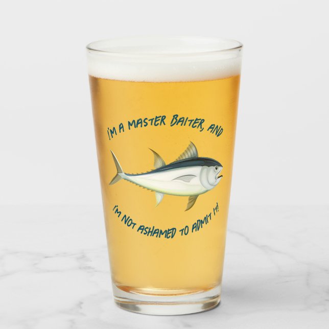 I'm a master baiter... - Fishing Beer Glass (Front Filled)