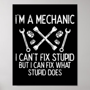 Im A Mechanic Cant Fix Stud Funny Car Auto Garage Poster