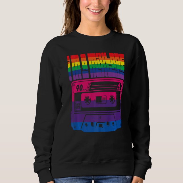 i'm a mixtape, music cassette from the 90s, retro, sweatshirt (Front)