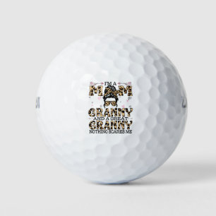 I'm A Mum Granny Great Nothing Scares Me T-Shirt M Golf Balls