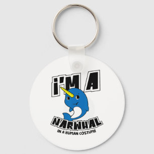 I'm A Narwhal In A Human Costume - Funny Halloween Key Ring