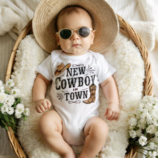 I'm a New Cowboy In Town Baby Bodysuit