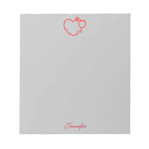 I'm A Nurse Stethoscope Heart Personalised Name  Notepad