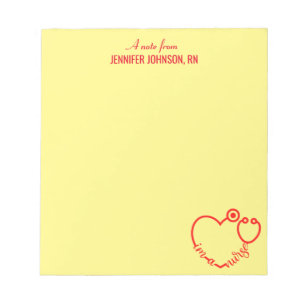I'm A Nurse Stethoscope Personalised Name Elegant Notepad
