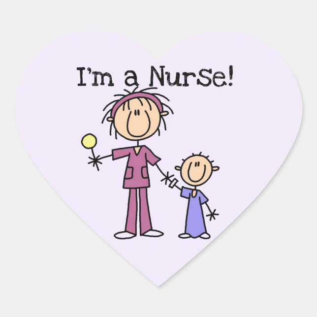 I'm a Nurse T-shirts and Gifts Heart Sticker (Front)