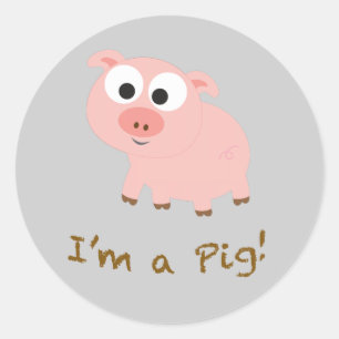 I'm A Pig Classic Round Sticker