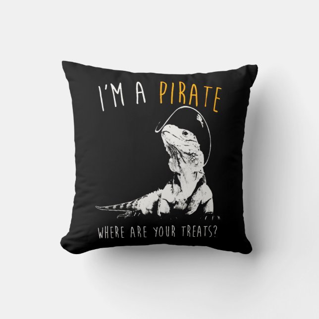 I'm a pirate Iguana Cushion (Front)