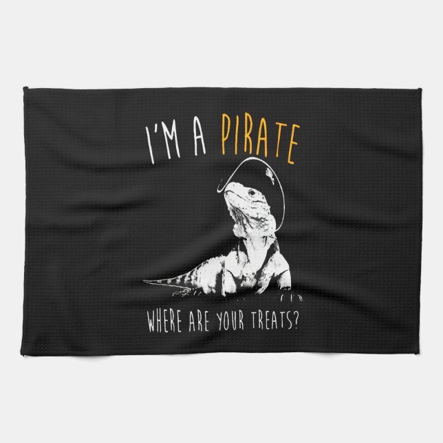 I'm a pirate Iguana Tea Towel (Horizontal)