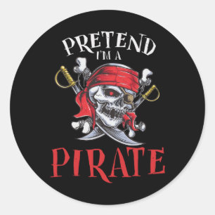 I'm A Pirate Skull Halloween Costume  Classic Round Sticker