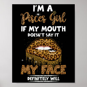 I'm A Pisces Girl Leopard Printed Birthday Poster