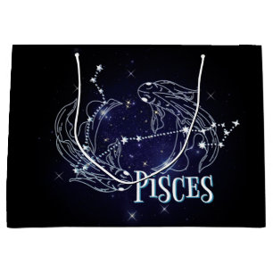 Im A Pisces Zodiac.Trendy Pisces Zodiac Sign Large Gift Bag