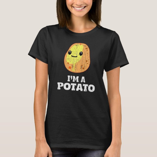 I'm A Potato Potatoes Vegetables Chips Eater Graph T-Shirt (Front)